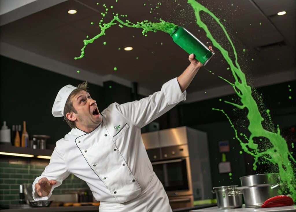 Greenwashing na gastronomia, um chef se pintando de verde